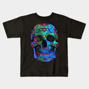 Bright skull for the celebration of the day of the dead - El Día de Muertos Kids T-Shirt